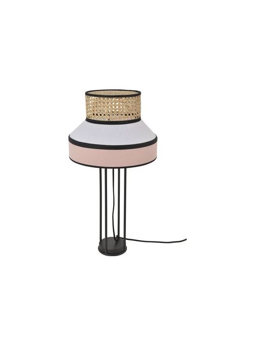 LAMPE SINGAPOUR ROSE ET BLANC