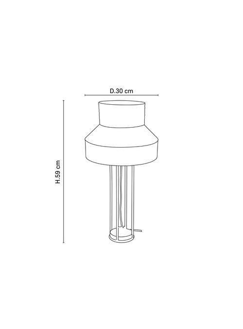 LAMPE SINGAPOUR TOMETTE ET GRIS CLAIR