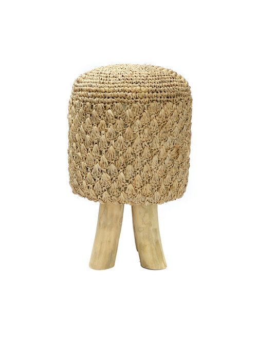 Le Tabouret En Raffia Tressé