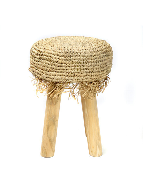 Le Tabouret En Raffia Frangé