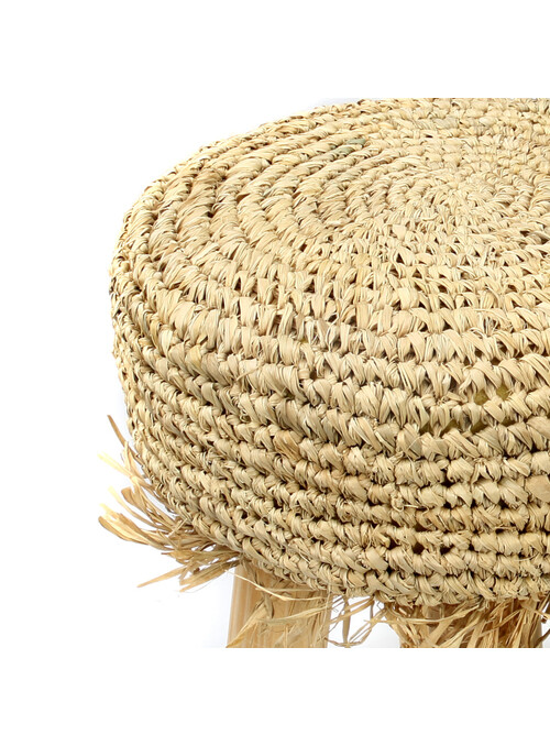 Le Tabouret En Raffia Frangé