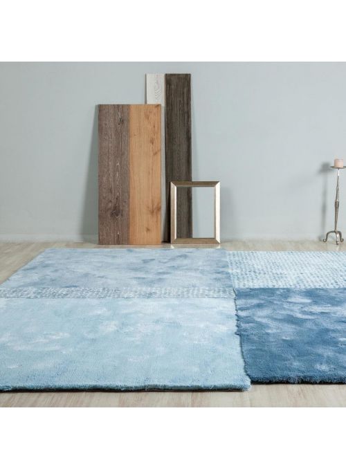 TAPIS OVER BLEU CARRE