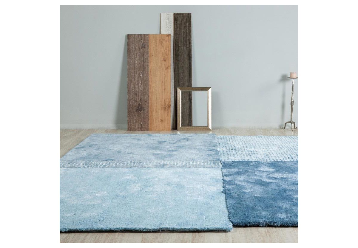 TAPIS OVER BLEU CARRE