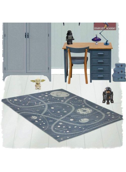 TAPIS LITTLE GALAXY BLEU