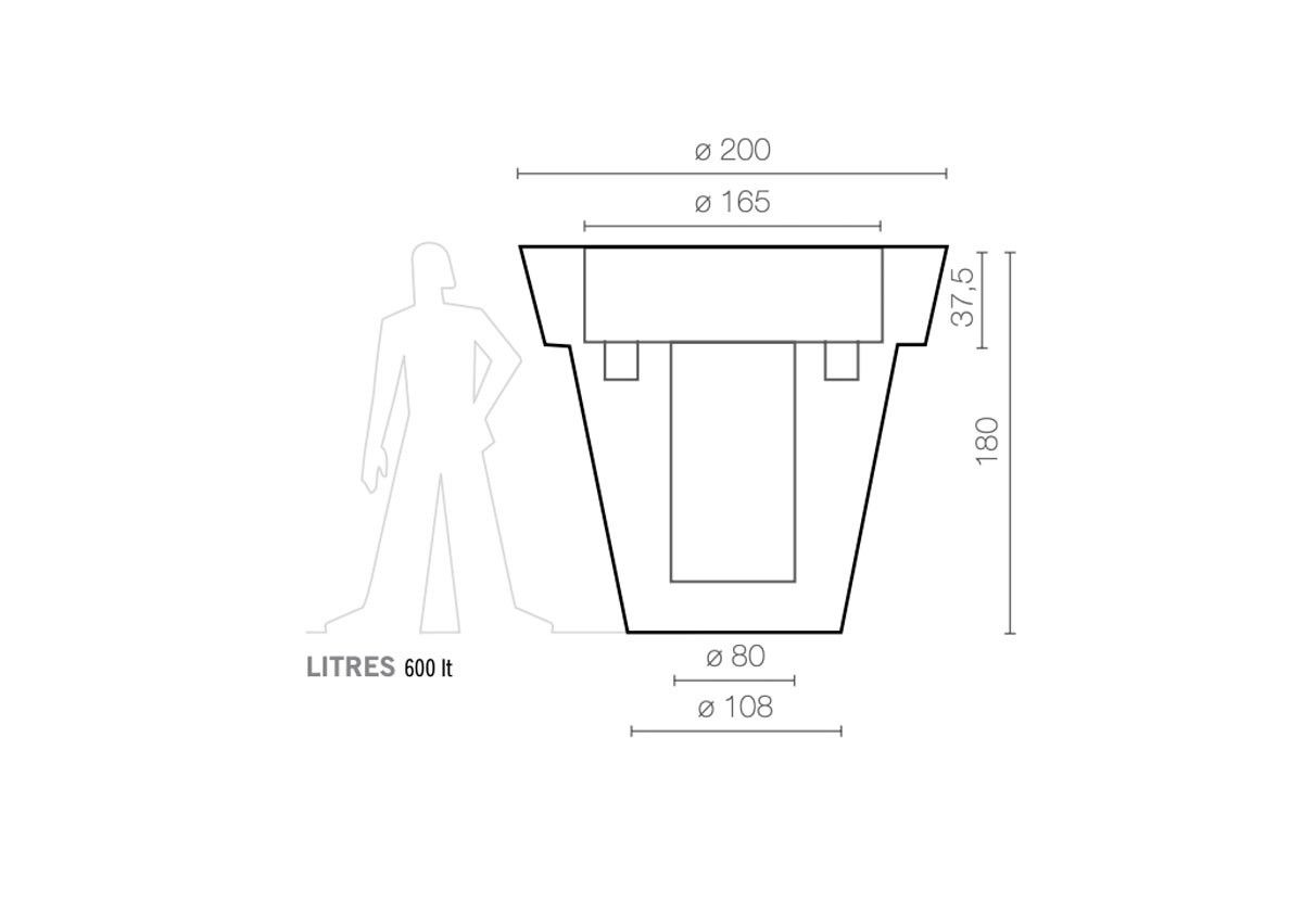 JARDINIERE BIG BO AVEC CONTENEUR ET ECLAIRAGE