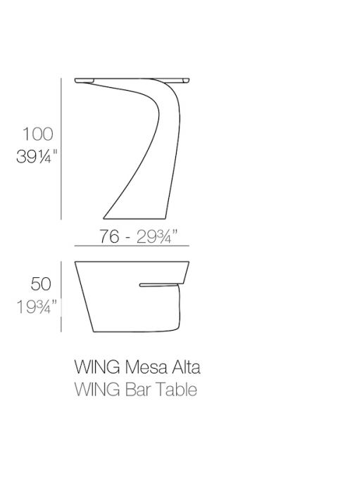 TABLE LUMINEUSE WING