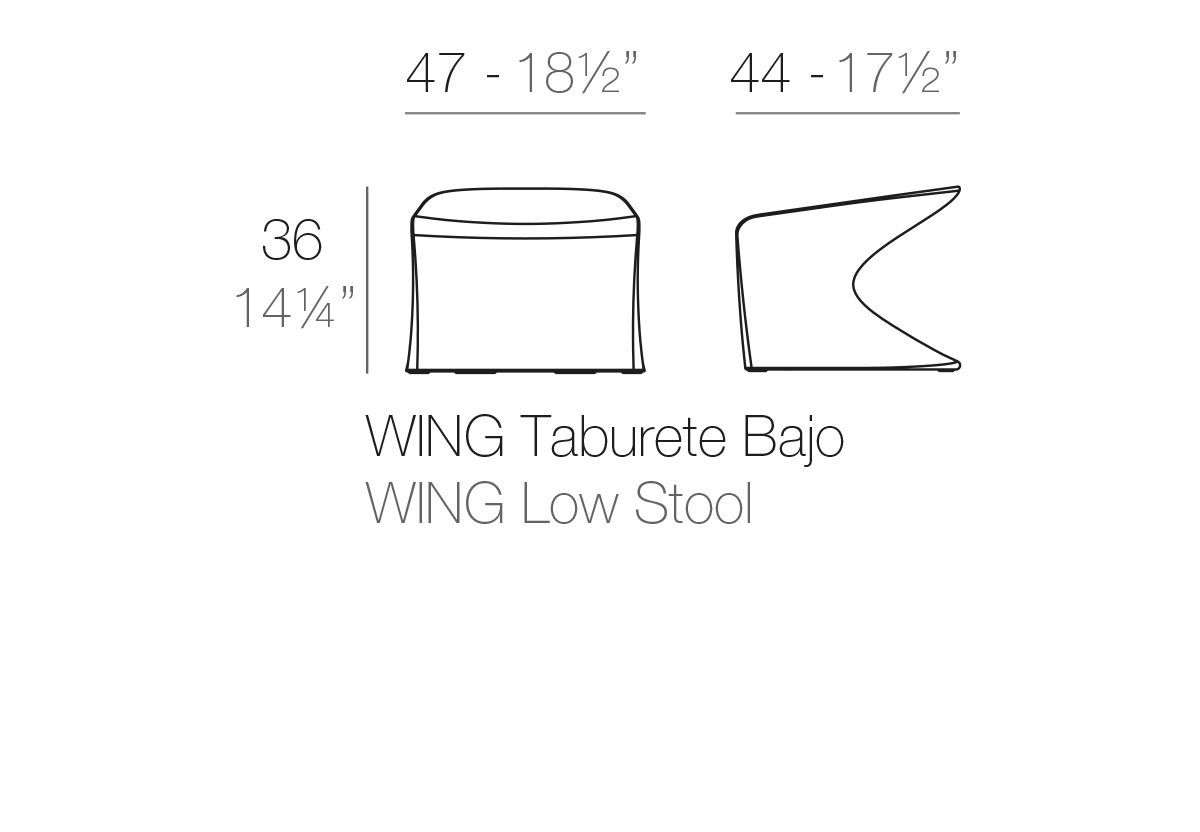 TABOURET BAS WING