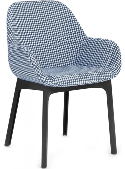 CHAISE CLAP PIED-DE-POULE BLEU