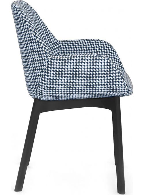 CHAISE CLAP PIED-DE-POULE BLEU