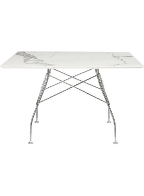 TABLE GLOSSY MARBLE BLANC...