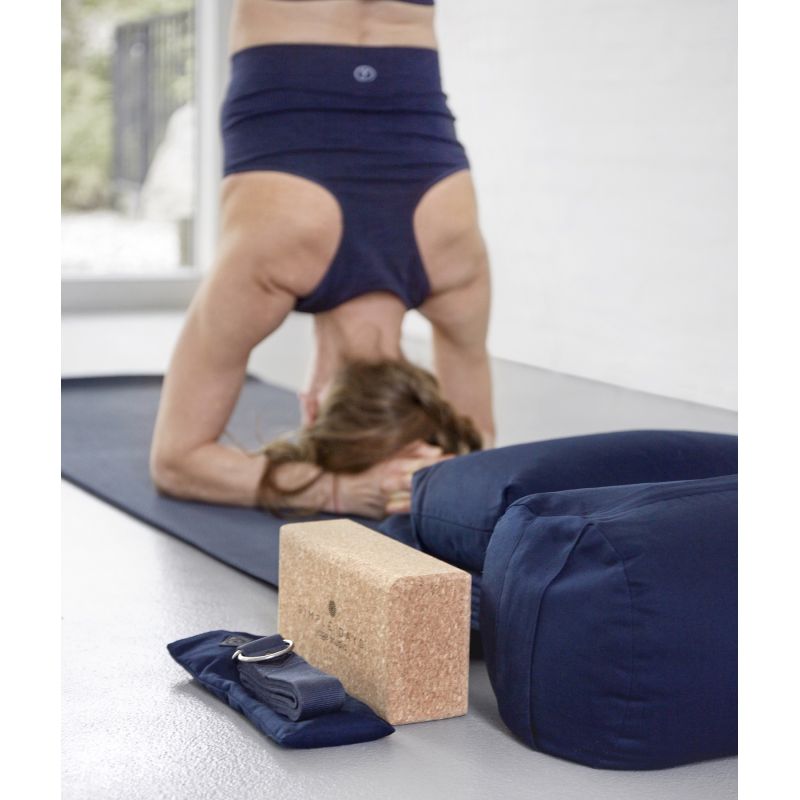 Coussin de yoga - bolster - bleu paon