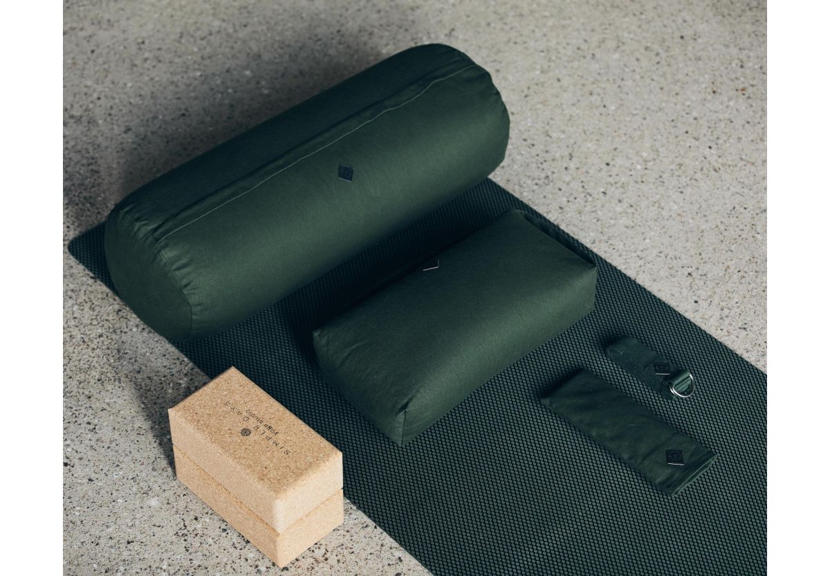 GRAND BOLSTER DE YOGA VERT FONCE